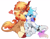 Size: 3800x3000 | Tagged: safe, artist:amo, oc, oc only, oc:cookie warm, oc:shining blade, dracony, dragon, hybrid, kirin, succubus, succubus pony, couple, high res, simple background, succubus oc, sword, weapon, white background