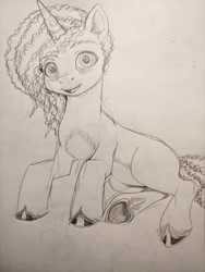 Size: 3492x4656 | Tagged: safe, artist:jeremy3, misty brightdawn, pony, unicorn, g5, curly mane, sketch, solo, traditional art