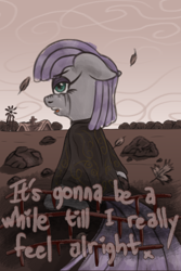 Size: 3200x4800 | Tagged: safe, alternate version, artist:fascismnotincluded, artist:soursoui, maud pie, earth pony, pony, g4, clothes, crying, female, floppy ears, looking at you, looking back, looking back at you, makeup, nose wrinkle, open mouth, running makeup, solo