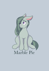 Size: 1423x2048 | Tagged: safe, artist:mscolorsplash, marble pie, earth pony, pony, g4, cute, marblebetes, simple background, sitting, tail