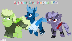Size: 7111x4000 | Tagged: safe, artist:melisareb, part of a set, bat pony, pony, .svg available, 16:9, absurd resolution, alphabet lore, braid, chubby, clothes, conjoined, conjoined twins, ear piercing, earring, fangs, female, goth, gray background, implied brother and sister, implied brothers, jewelry, lidded eyes, long sleeves, male, mare, multiple heads, open mouth, piercing, ponified, shirt, shoes, siblings, simple background, sisters, stallion, tattoo, twins, two heads, u, v, vector, w, wristband