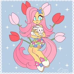 Size: 1970x1982 | Tagged: safe, artist:creeate97, angel bunny, fluttershy, rabbit, anthro, g4, animal