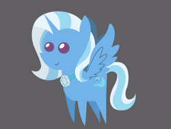 Size: 3334x2501 | Tagged: safe, artist:cabinet chief assistant k, trixie, alicorn, pony, g4, alicornified, female, gray background, high res, jewelry, mare, mirror universe, pointy ponies, princess of humility, race swap, simple background, smiling, solo, spread wings, trixiecorn, vector, wings