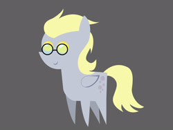 Size: 3334x2501 | Tagged: safe, artist:cabinet chief assistant k, derpy hooves, pegasus, pony, g4, bright eyes (mirror universe), female, glasses, gray background, high res, mare, mirror universe, pointy ponies, simple background, smiling, solo, vector