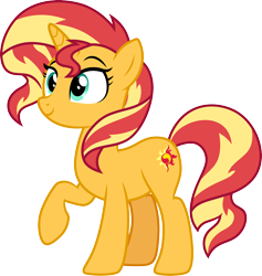 Size: 3000x3165 | Tagged: safe, artist:cloudy glow, sunset shimmer, pony, unicorn, equestria girls, equestria girls specials, g4, my little pony equestria girls: mirror magic, eyebrows, female, high res, mare, simple background, solo, transparent background, vector