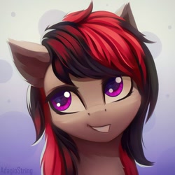 Size: 2000x2000 | Tagged: safe, artist:adagiostring, oc, oc only, oc:se solar eclipse, pony, black and red mane, bust, female, high res, mare, solo