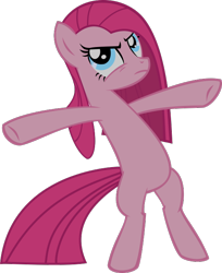 Size: 548x673 | Tagged: safe, artist:retroponybro, pinkie pie, earth pony, pony, g4, party of one, angry, bipedal, female, long mane, mare, pinkamena diane pie, simple background, solo, t pose, three quarter view, transparent background, vector