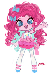 Size: 883x1227 | Tagged: safe, artist:卯卯七, pinkie pie, human, equestria girls, g4, chibi, female, heart, heart eyes, looking at you, solo, waving, waving at you, wingding eyes