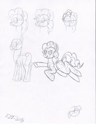 Size: 2552x3296 | Tagged: safe, artist:xyclone, pinkie pie, earth pony, pony, g4, bust, high res, portrait, practice drawing, sketch, traditional art