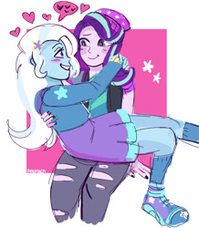 Size: 1151x1320 | Tagged: safe, artist:cherivinca, starlight glimmer, trixie, human, equestria girls, g4, duo, female, lesbian, ship:startrix, shipping