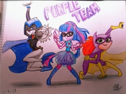 Size: 701x523 | Tagged: safe, artist:danielyanezflo02, sci-twi, twilight sparkle, human, equestria girls, g4, 2013, barbara gordon, batgirl, dc comics, dc superhero girls, raven (dc comics), tara strong, teen titans