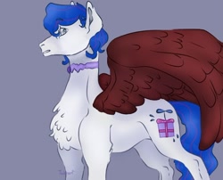 Size: 692x559 | Tagged: safe, artist:exhear, oc, oc:feather gift, pony, spread wings, wings