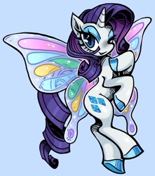 Size: 1280x1447 | Tagged: safe, artist:cbts004, rarity, pony, unicorn, g4, butterfly wings, simple background, solo, wings