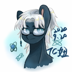 Size: 2012x2012 | Tagged: safe, artist:tcniu, oc, earth pony, pony, bust, glasses, high res, male, portrait, solo, stallion