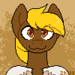 Size: 500x500 | Tagged: safe, artist:2k.bugbytes, oc, oc only, oc:acres, earth pony, pony, abstract background, animated, bust, commission, earth pony oc, grin, looking at you, male, pixel art, portrait, smiling, solo, sparkly eyes, stallion, unshorn fetlocks, wingding eyes, ych example, your character here
