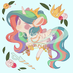 Size: 2100x2100 | Tagged: safe, artist:larix-u, princess celestia, alicorn, pony, g4, female, high res, mare, sample, solo