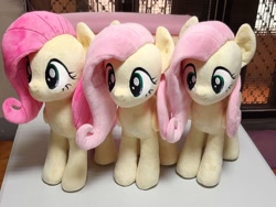 Size: 1200x900 | Tagged: safe, artist:shunnkia, fluttershy, pegasus, pony, g4, irl, photo, plushie, self paradox, self ponidox, trio