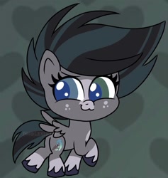 Size: 728x769 | Tagged: safe, artist:doodlesinky, oc, oc only, oc:inky doodles, pegasus, pony, g4, g4.5, my little pony: pony life, :3, black mane, black tail, mane, nonbinary, solo, tail, wings