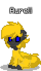 Size: 160x276 | Tagged: safe, artist:kittykat, oc, oc:aureli, changeling, pony, spider, spiderling, pony town, male, simple background, solo, transparent background, yellow changeling