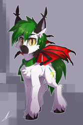 Size: 1920x2885 | Tagged: safe, artist:midnightflight, oc, oc only, bat pony, pony, bat wings, clothes, scarf, simple background, solo, wings