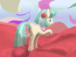 Size: 1024x768 | Tagged: safe, artist:komekami0, coco pommel, earth pony, pony, g4, butt, female, looking at you, looking back, looking back at you, mare, plot, solo