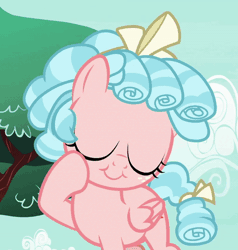 Size: 428x450 | Tagged: safe, screencap, cozy glow, pegasus, pony, g4, marks for effort, animated, blinking, cozybetes, cute, female, filly, foal, gif, one eye closed, solo, wink