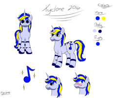 Size: 2000x1607 | Tagged: safe, artist:xyclone, oc, oc only, oc:xyclone, pony, unicorn, blushing, glasses, male, reference sheet, signature, solo, stallion