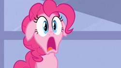 Size: 1920x1080 | Tagged: safe, screencap, pinkie pie, earth pony, pony, baby cakes, g4, d:, floppy ears, gasp, gawk, open mouth, reaction image, solo