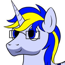 Size: 304x304 | Tagged: safe, artist:xyclone, oc, oc only, oc:xyclone, pony, unicorn, glasses, male, profile picture, simple background, solo, stallion, white background