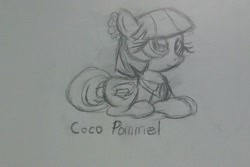 Size: 786x524 | Tagged: safe, artist:geraritydevillefort, coco pommel, earth pony, pony, g4, female, mare, sketch, solo