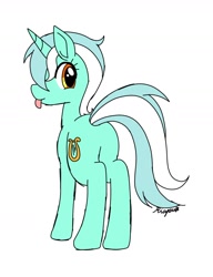 Size: 1200x1560 | Tagged: safe, artist:riapu_san368, lyra heartstrings, pony, unicorn, g4, butt, female, mare, plot, simple background, solo, tongue out, white background