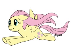 Size: 1560x1200 | Tagged: safe, artist:riapu_san368, fluttershy, pegasus, pony, g4, female, mare, simple background, solo, white background