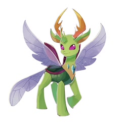 Size: 1300x1350 | Tagged: safe, artist:plusplus_pony, thorax, changedling, changeling, g4, king thorax, male, simple background, solo, white background