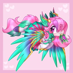 Size: 2048x2048 | Tagged: safe, artist:moonydropps, oc, oc only, pegasus, pony, flying, hair, high res, mane, smiling, solo, spread wings, tail, wings