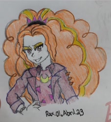 Size: 1700x1872 | Tagged: safe, artist:furraxy_01, adagio dazzle, human, equestria girls, g4, solo, traditional art