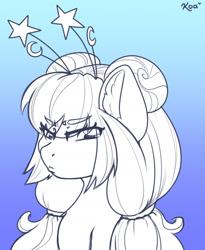 Size: 1500x1828 | Tagged: safe, artist:koapony, oc, oc only, pony, ear fluff, eye clipping through hair, eyebrows, eyebrows visible through hair, grumpy, looking at you, pouting, pouty lips, sketch, solo