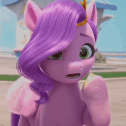 Size: 500x500 | Tagged: safe, screencap, pipp petals, pegasus, pony, g5, growing pains, my little pony: make your mark, my little pony: make your mark chapter 2, spoiler:my little pony: make your mark, spoiler:my little pony: make your mark chapter 2, spoiler:mymc02e02, animated, cropped, ear flick, female, gif, i watch it for the ears, mare, reaction image, solo