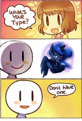 Size: 487x720 | Tagged: safe, princess luna, anthro, g4, comic, meme