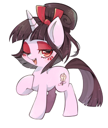 Size: 2447x2882 | Tagged: safe, artist:sibashen, oc, pony, unicorn, female, high res, mare, one eye closed, simple background, solo, transparent background, wink