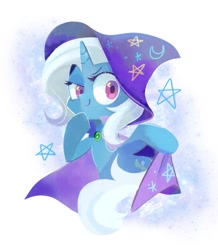 Size: 783x900 | Tagged: safe, artist:sibashen, trixie, pony, unicorn, g4, female, looking at you, mare, mischievous, smiling, solo