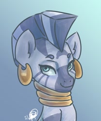 Size: 1000x1200 | Tagged: safe, artist:mannybcadavera, zecora, zebra, g4, bust, female, mare, portrait, smiling, solo