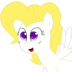 Size: 894x894 | Tagged: safe, artist:ccortxx, surprise, pegasus, pony, g1, g4, g1 to g4, generation leap, simple background, smiling, solo