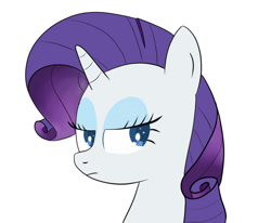 Size: 985x811 | Tagged: safe, artist:ccortxx, rarity, pony, unicorn, g4, eyeshadow, makeup, serious, simple background, solo, unimpressed