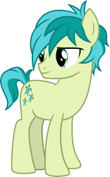 Size: 3000x4820 | Tagged: safe, artist:cloudy glow, sandbar, earth pony, pony, g4, non-compete clause, .ai available, high res, lidded eyes, male, simple background, solo, stallion, teenager, transparent background, vector