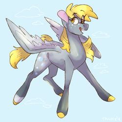 Size: 1850x1850 | Tagged: safe, artist:silenceartist, artist:triscuit-cafe, derpy hooves, pegasus, pony, g4, smiling, solo