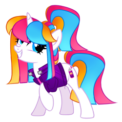 Size: 810x810 | Tagged: safe, artist:octoberumn, oc, oc:summer streets, pony, unicorn, g4, base used, clothes, female, jacket, mare, ponytail, simple background, solo, transparent background