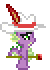 Size: 50x70 | Tagged: safe, artist:color anon, spike, dragon, g4, animated, cane, hat, pimp hat, pixel art, simple background, solo, transparent background