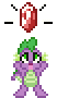Size: 52x90 | Tagged: safe, artist:color anon, spike, dragon, g4, animated, gem, pixel art, ruby, simple background, solo, transparent background