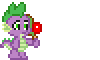 Size: 100x60 | Tagged: safe, artist:color anon, spike, dragon, g4, animated, paddle, pixel art, simple background, solo, transparent background