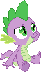 Size: 59x103 | Tagged: safe, artist:color anon, spike, dragon, g4, /mlp/, male, pixel art, simple background, sitting, smiling, solo, transparent background